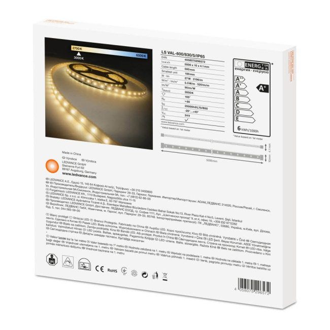 Pasek LED Ledvance 3000 K IP65 5 m 24 V