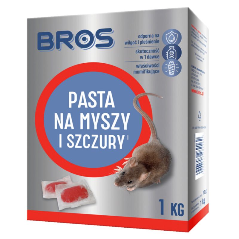 Pasta Na Myszy I Szczury Bros Skuteczna Trutka 1 kg 1szt.