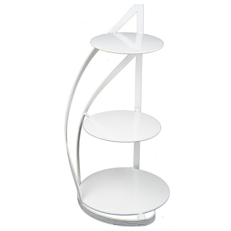 Patera na ciasto 3-poziomowa Nowell Dąstal biała metalowa 60 cm 1 szt.
