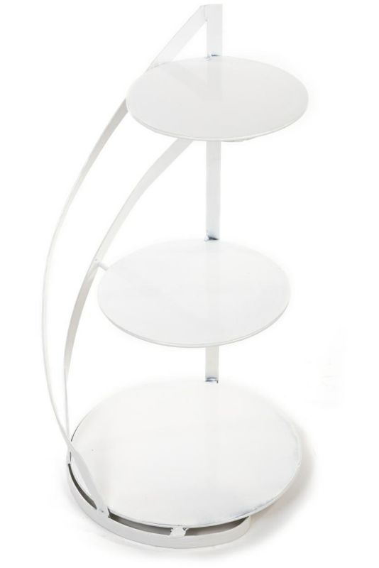 Patera na ciasto 3-poziomowa Nowell Dąstal biała metalowa 60 cm 1 szt.