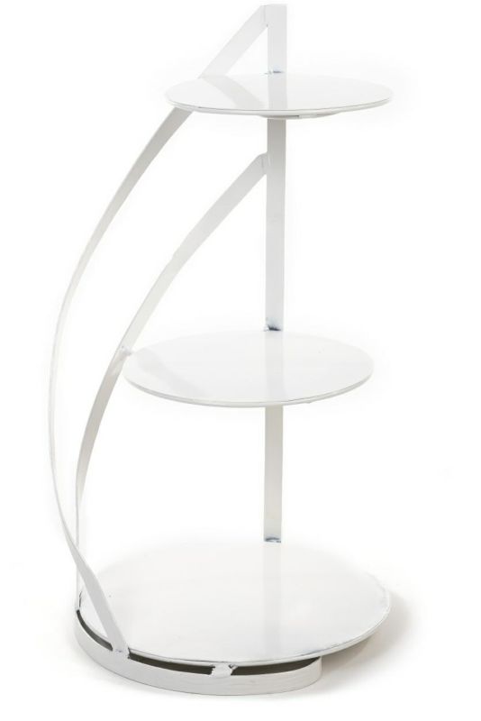 Patera na ciasto 3-poziomowa Nowell Dąstal biała metalowa 60 cm 1 szt.