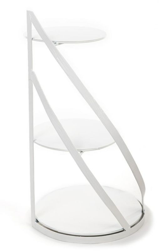 Patera na ciasto 3-poziomowa Nowell Dąstal biała metalowa 60 cm 1 szt.