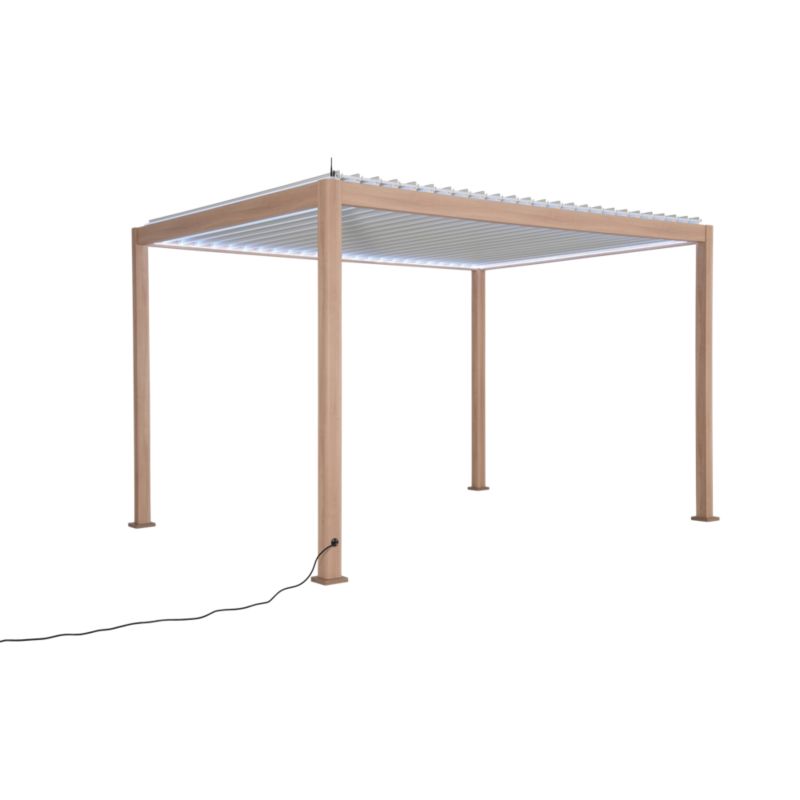 Pawilon Klikstrom Breva automat LED 3 x 4 m efekt drewna