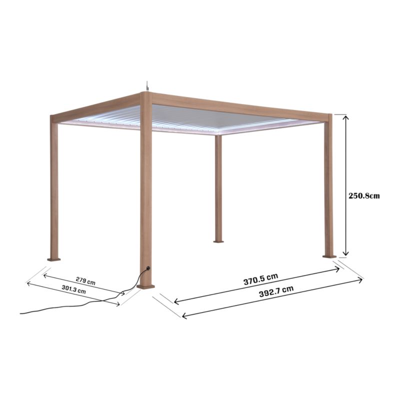 Pawilon Klikstrom Breva automat LED 3 x 4 m efekt drewna