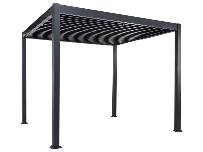 Pawilon ogrodowy Fornoli 296 cm 296 cm Metal Czarny 1 szt.