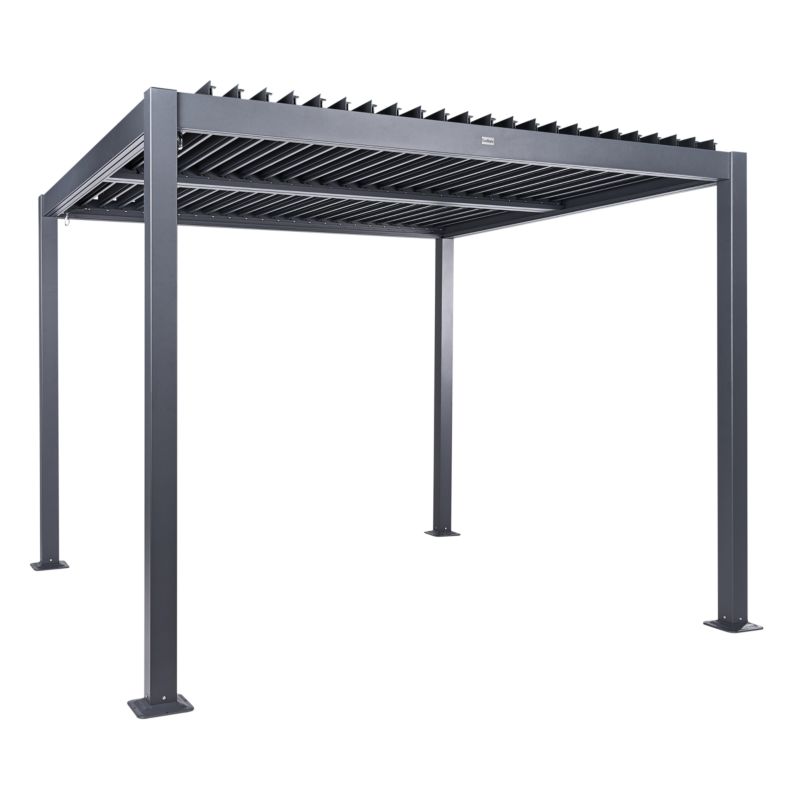 Pawilon ogrodowy Fornoli 296 cm 296 cm Metal Czarny 1 szt.