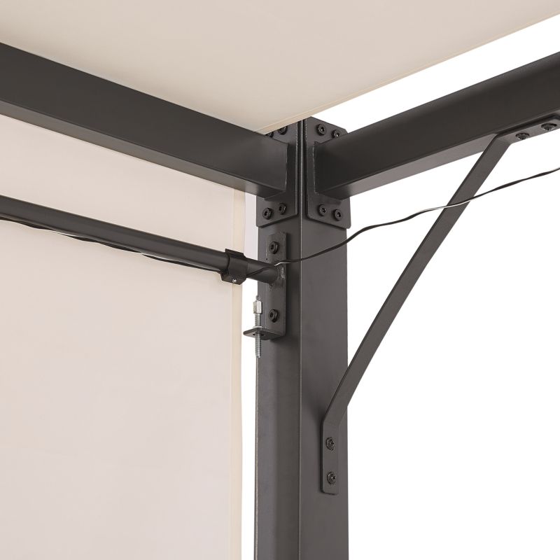 Pawilon ogrodowy LED Parga 310 cm 310 cm Metal Beżowy 1 szt.