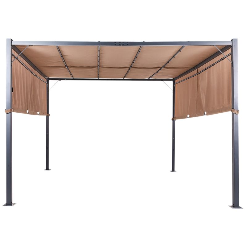 Pawilon ogrodowy LED Parga 310 cm 310 cm Metal Brązowy 1 szt.