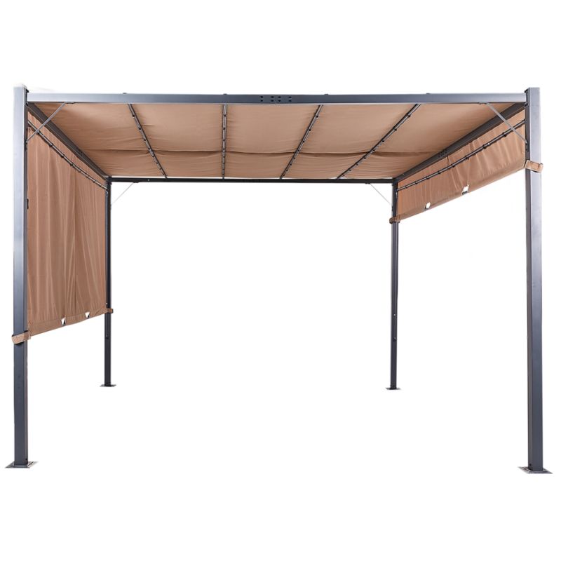 Pawilon ogrodowy LED Parga 310 cm 310 cm Metal Brązowy 1 szt.