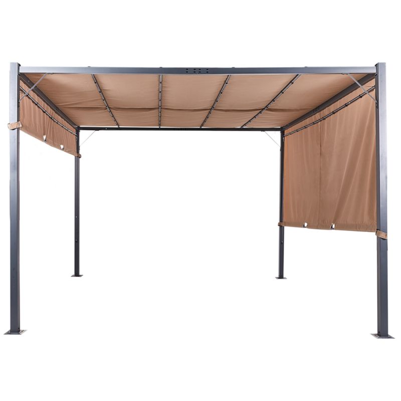 Pawilon ogrodowy LED Parga 310 cm 310 cm Metal Brązowy 1 szt.
