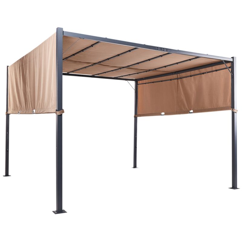 Pawilon ogrodowy LED Parga 310 cm 310 cm Metal Brązowy 1 szt.