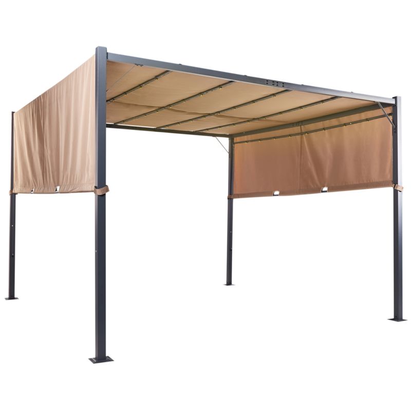 Pawilon ogrodowy LED Parga 310 cm 310 cm Metal Brązowy 1 szt.