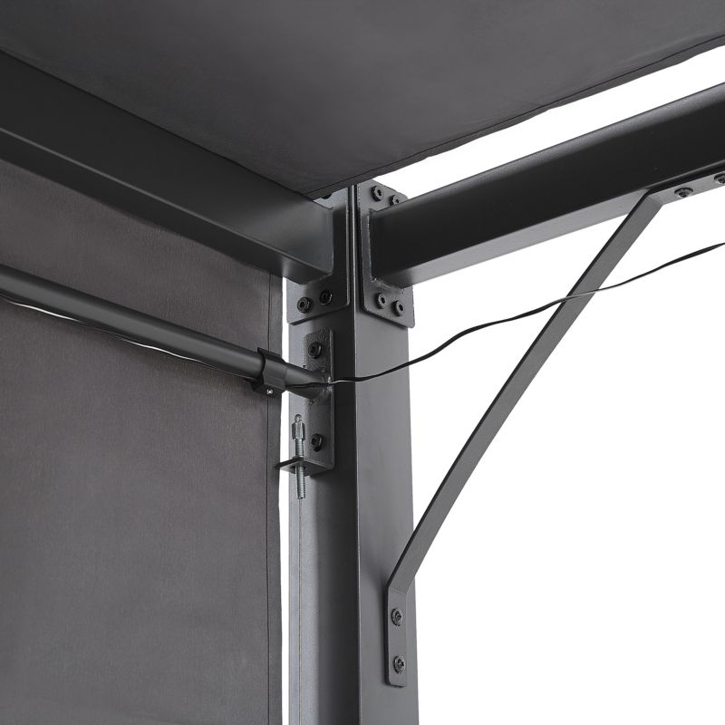 Pawilon ogrodowy LED Parga 310 cm 310 cm Metal Ciemnoszary 1 szt.