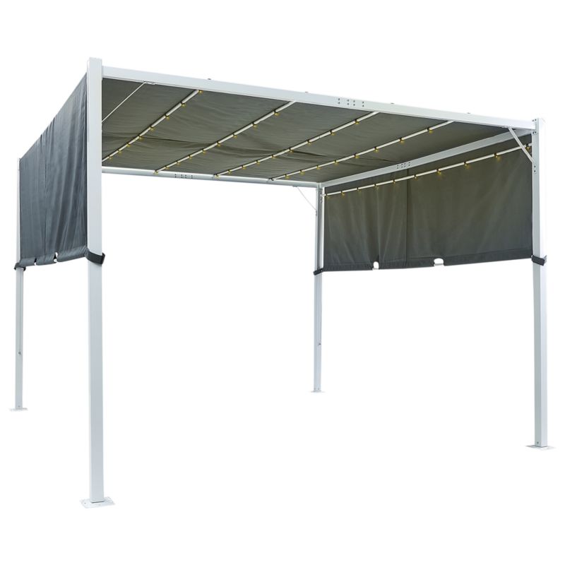 Pawilon ogrodowy LED Parga 310 cm 310 cm Metal Szary 1 szt.