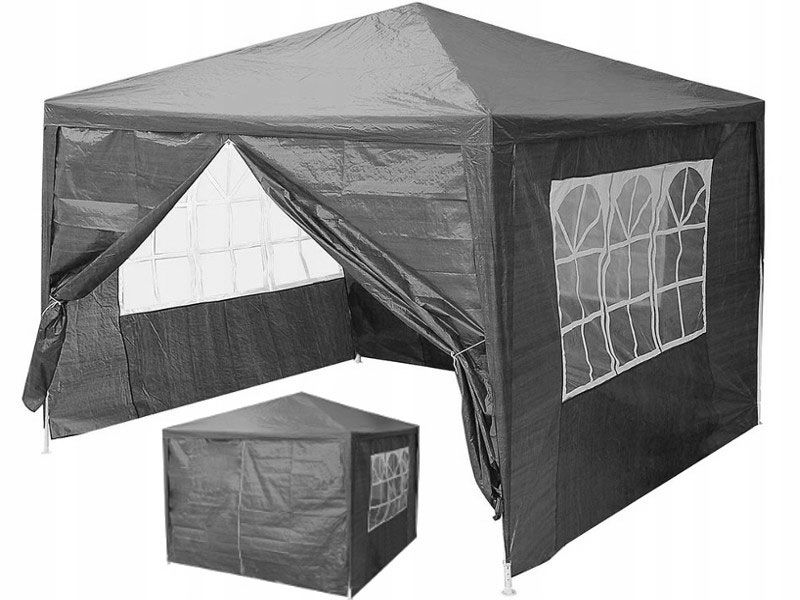 Pawilon ogrodowy MultiGarden handlowy 3x3m 4 ścianki szary  1 szt.