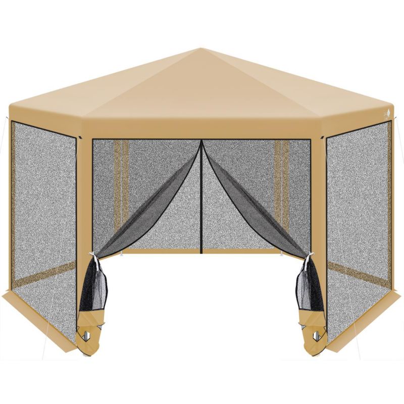 Pawilon Saska Garden ogrodowy sześciokątny 2X2X2X2.5m  z moskitierą beżowy  1szt