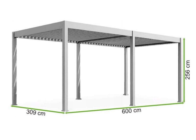Pergola Aluminiowa Automatyczna tarasowa ELEGANCE 3x6 + LED aluminium 1 szt
