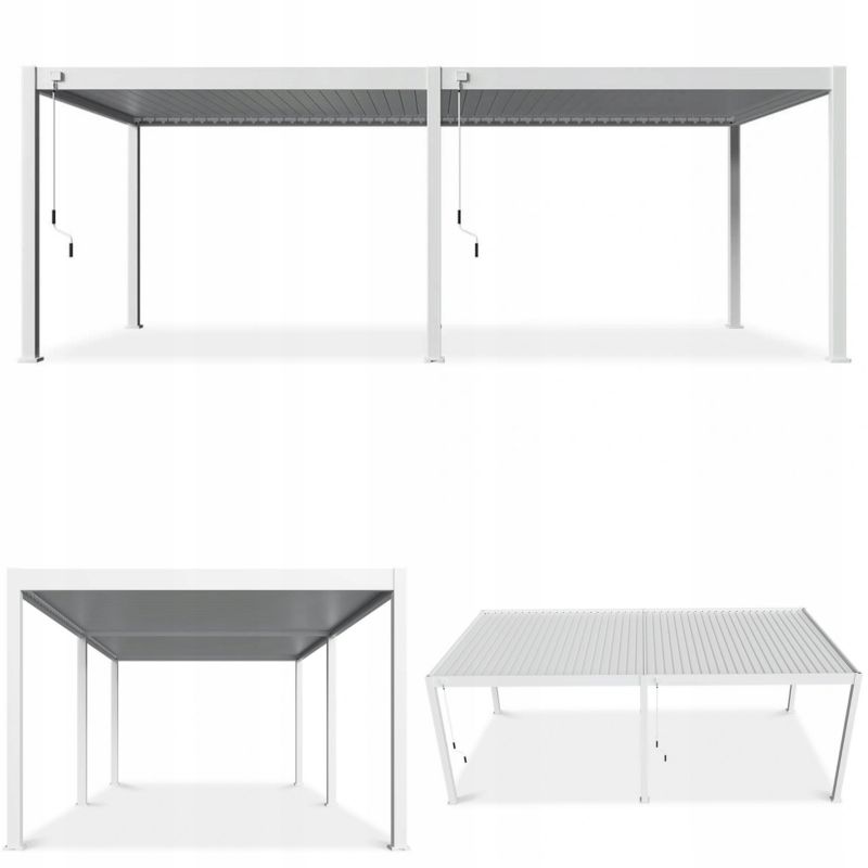 Pergola Aluminiowa Tarasowa Aluminium Duża 3.6x7.2 DELUXE Gutroof Biała 1 szt