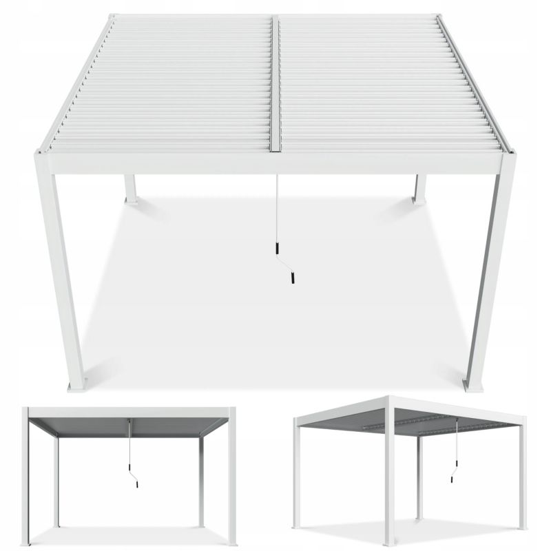 Pergola Aluminiowa Tarasowa Aluminium ELEGANCE DUO 3,6x4 Gutroof biała 1 szt