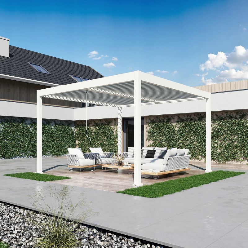 Pergola Aluminiowa Tarasowa Aluminium ELEGANCE DUO 3,6x4 Gutroof biała 1 szt
