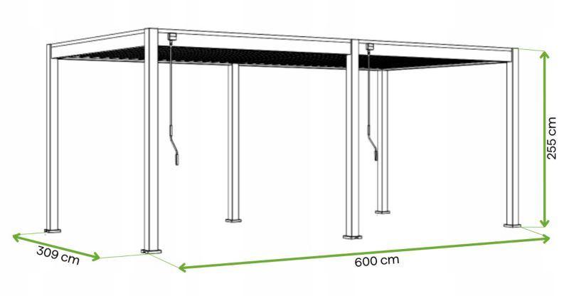 Pergola Aluminiowa Tarasowa Aluminium na ogród ELEGANCE 3x6 Gutroof 1 szt