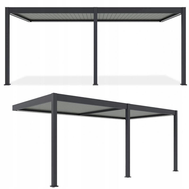 Pergola Aluminiowa Tarasowa Przyścienna z oświetleniem ELEGANCE WALL 3x6 1 szt