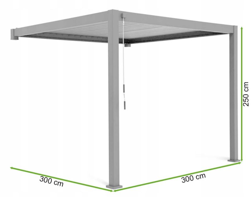 Pergola Ścienna Tarasowa Ogrodu Zadaszenie 3x3 Premium Wall Gutroof Biała 1 szt