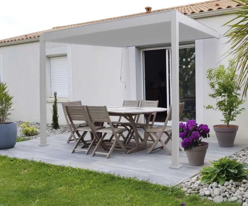 Pergola Ścienna Tarasowa Ogrodu Zadaszenie 3x3 Premium Wall Gutroof Biała 1 szt