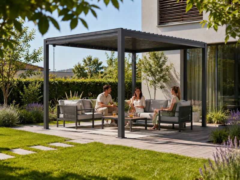Pergola Corciano Altana Aluminiowa Tarasowa Wiata Borneo 3x3 ogrodowa ruchomy dach 1szt.