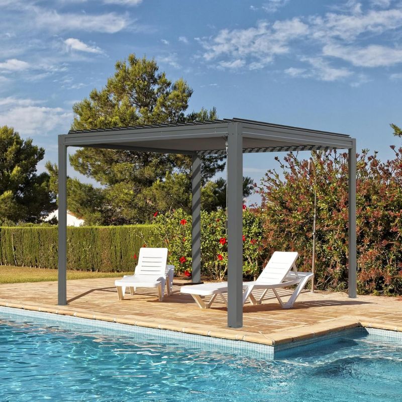 Pergola Corciano Altana Aluminiowa Tarasowa Wiata Borneo 3x3 ogrodowa ruchomy dach 1szt.