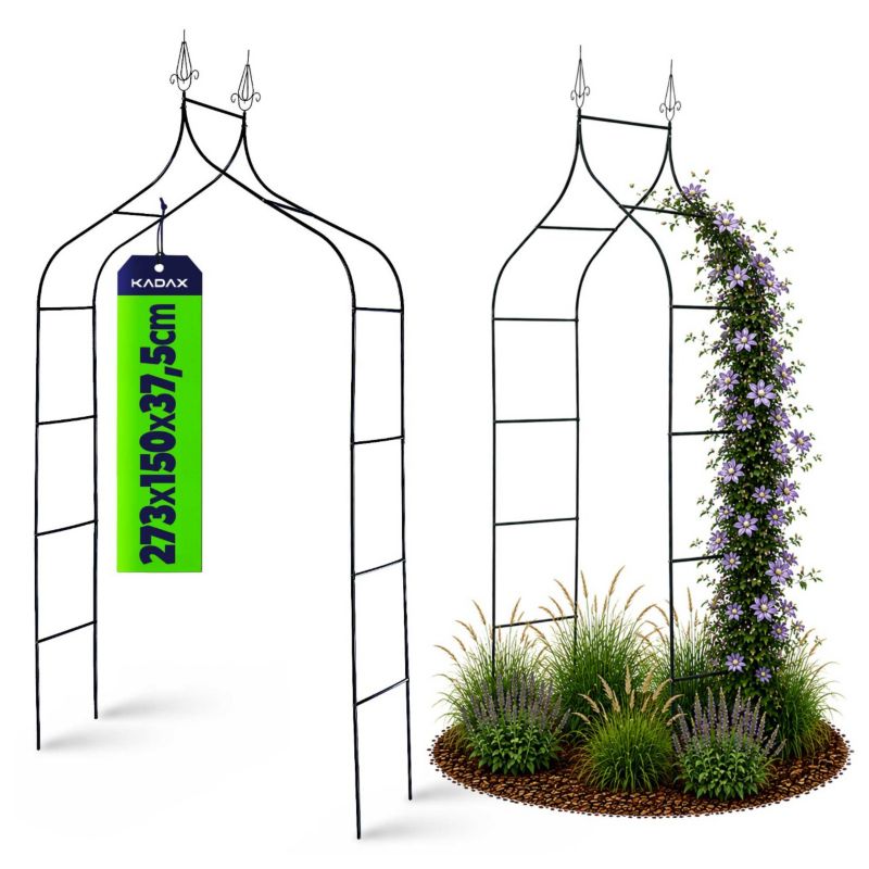 Pergola KADAX Ogrodowa metalowa 255cm Łuk Kwiaty Podpora Do Róż Roślin Pnączy 1 szt.