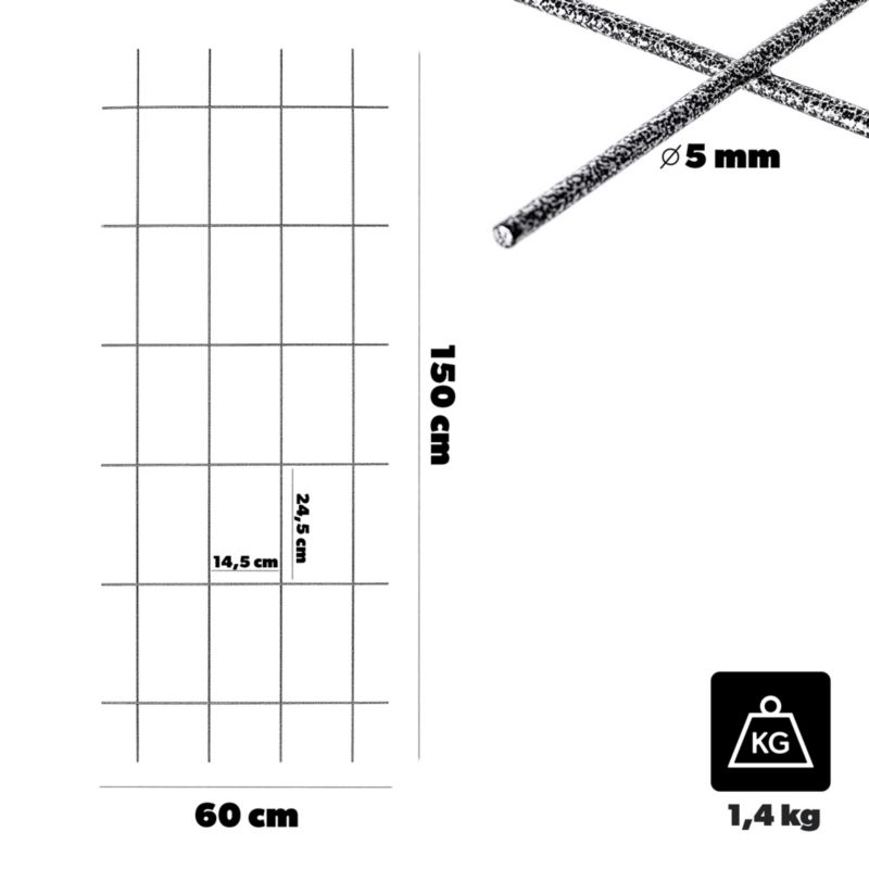 Pergola KADAX Ogrodowa metalowa Podpora Do Roślin Róż Kwiatów Kratka 60x150cm 1 szt.