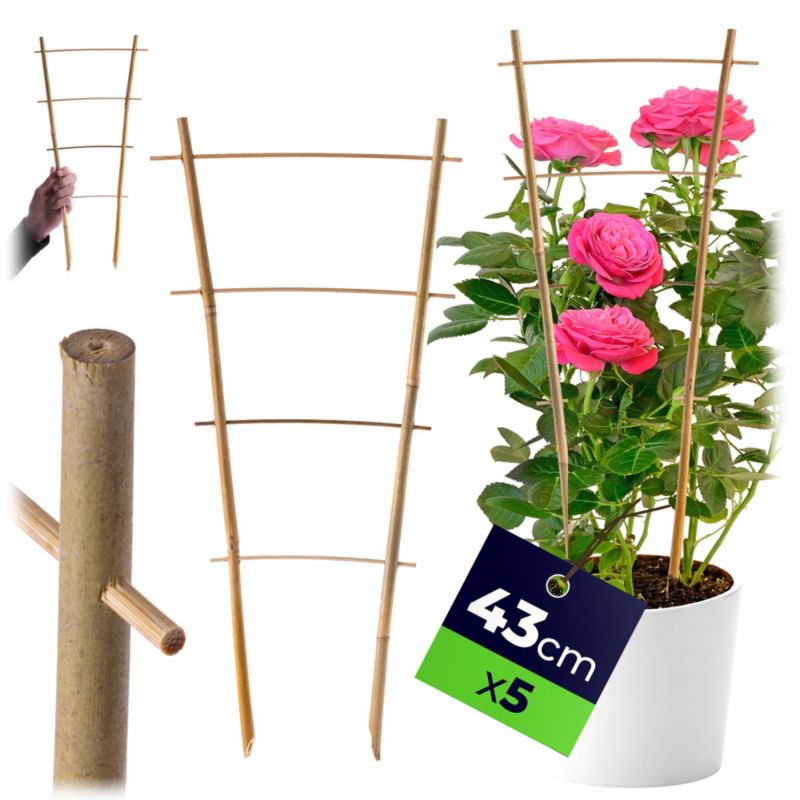 Pergola KADAX Podpora Drabinka Bambusowa 43 cm 5 szt