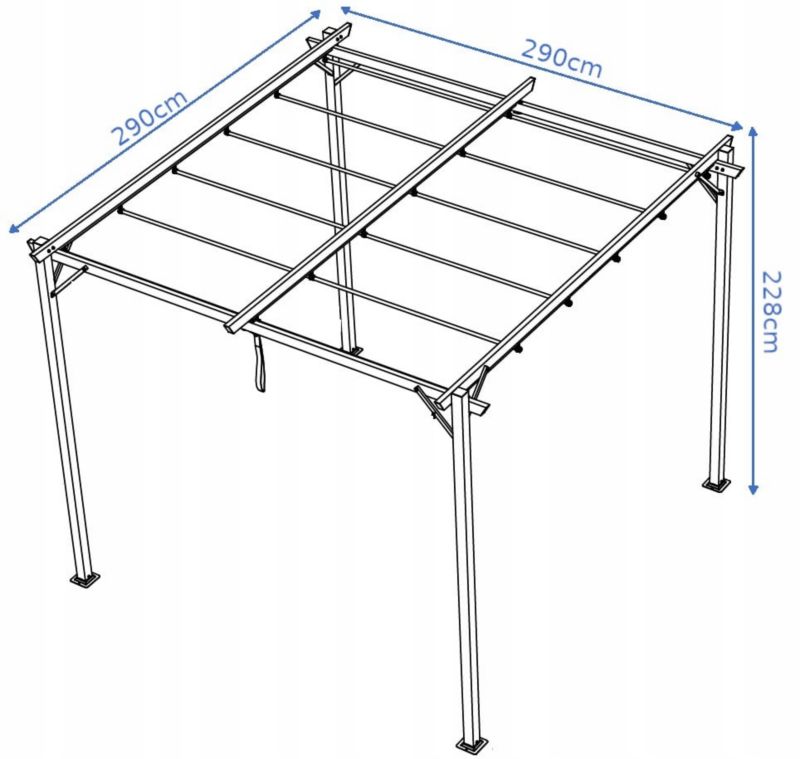 Pergola Na Taras Hardmaister Z Poszyciem Ogrodowa Altana Sprint 3x3 Szara 1 szt
