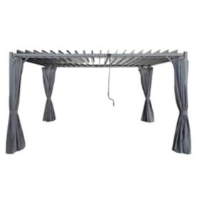 Pergola ogrodowa 4iQ Group 3x4m metalowa z zasłonami zestaw 1szt.