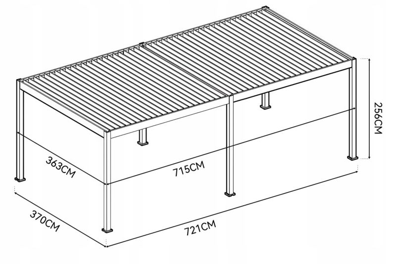 Pergola Ogrodowa elektryczna DELUXE Automatic 3,6x7,2 z oświetleniem LED 1 szt