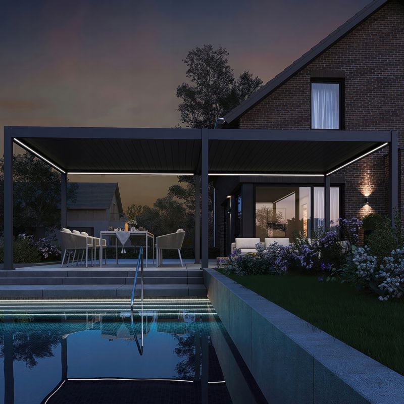 Pergola Ogrodowa elektryczna DELUXE Automatic 3,6x7,2 z oświetleniem LED 1 szt