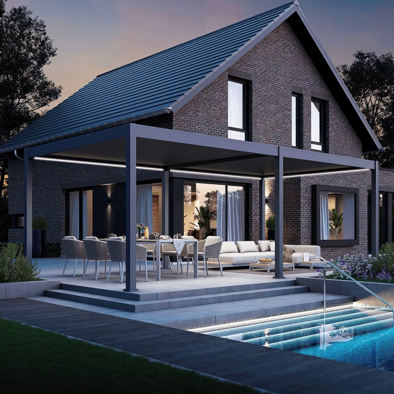Pergola Ogrodowa elektryczna DELUXE Automatic 3,6x7,2 z oświetleniem LED 1 szt