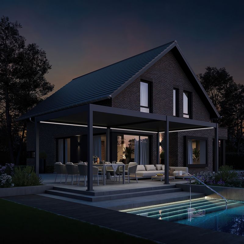 Pergola Ogrodowa elektryczna DELUXE Automatic 3,6x7,2 z oświetleniem LED 1 szt
