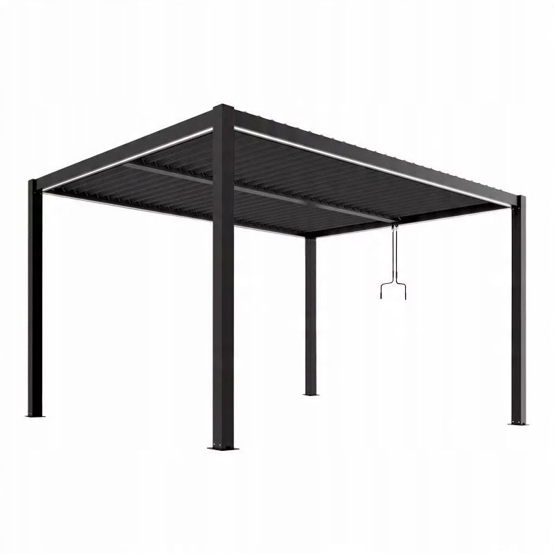 Pergola Ogrodowa Esti & Esta 3x4 Aluminiowa Z Oświetleniem Led Regulowany Dach 1 szt.