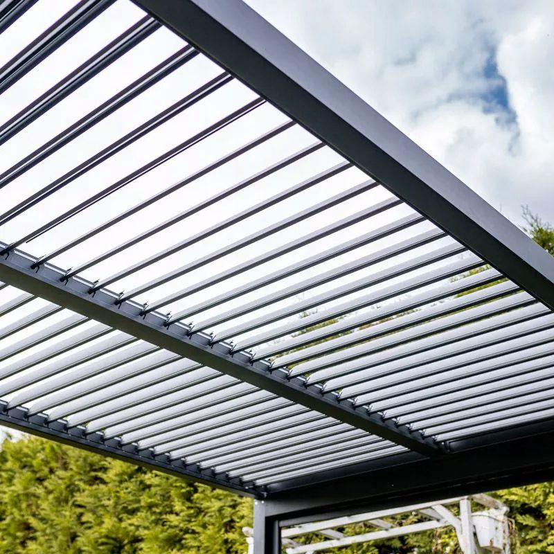 Pergola Ogrodowa Esti & Esta 3x4 Aluminiowa Z Oświetleniem Led Regulowany Dach 1 szt.