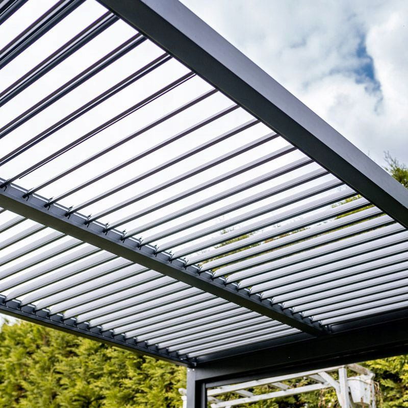 Pergola Ogrodowa Esti&Esta 4x4  Aluminiowa Z Oświetleniem LED Regulowany Dach 1 szt