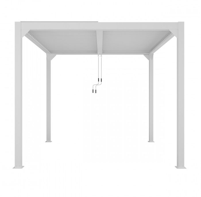 Pergola Ogrodowa Esti&Esta 4x4 Biała Aluminiowa Regulowany Dach Z Oświetleniem Led 1szt