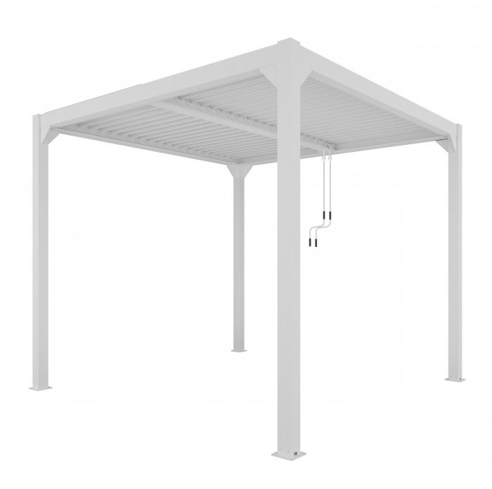 Pergola Ogrodowa Esti&Esta 4x4 Biała Aluminiowa Regulowany Dach Z Oświetleniem Led 1szt