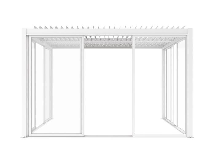 Pergola Ogrodowa Esti&Esta 4x4 Biała Aluminiowa Regulowany Dach Z Oświetleniem Led 1szt