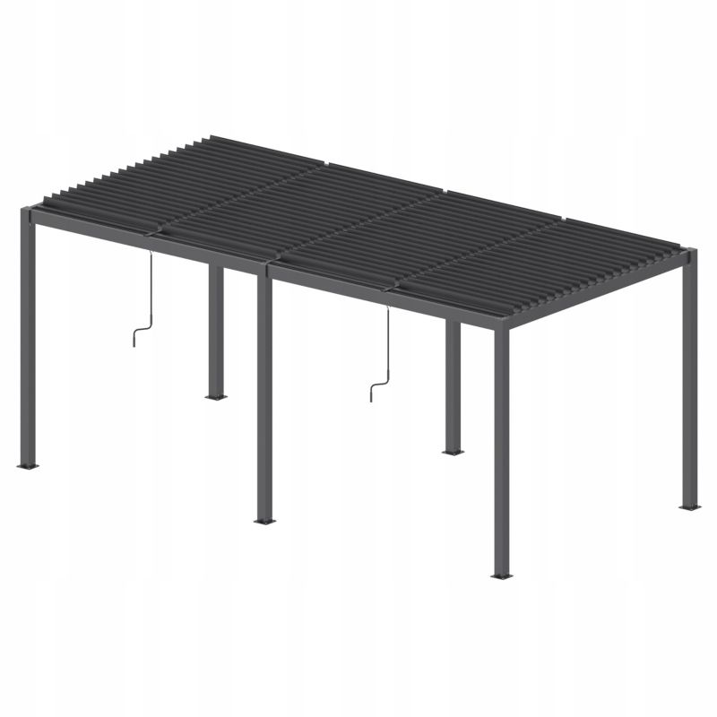 Pergola Ogrodowa Esti&Esta 5.8x4M Aluminiowa z Oświetleniem LED Regulowany Dach Antracyt 1 szt