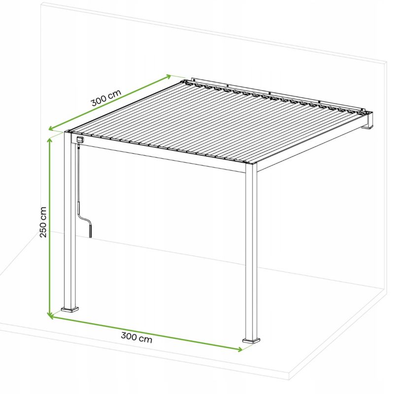 Pergola Ogrodowa Gutroof Premium Przyścienna na taras 3x3 Premium Wall Antracytowa 1 szt