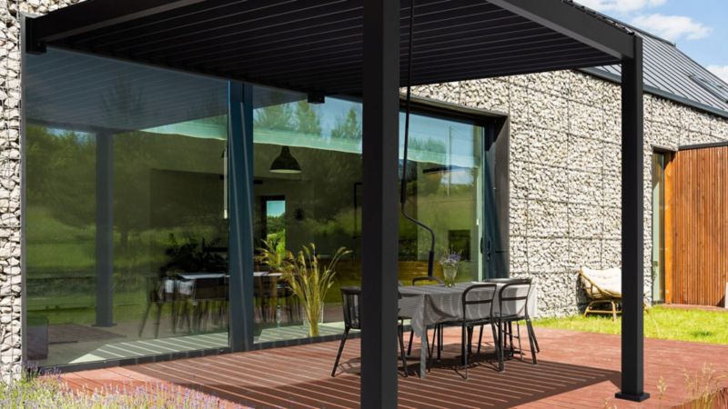 Pergola Ogrodowa Gutroof Premium Przyścienna na taras 3x3 Premium Wall Antracytowa 1 szt