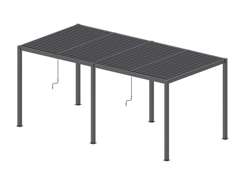 Pergola ogrodowa Mirpol 5.8m x 4m aluminiowa z manualnym otwieraniem dachu antracytowa 1 szt.