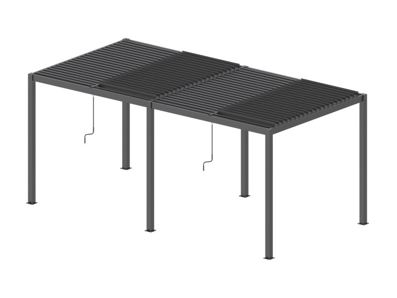 Pergola ogrodowa Mirpol 5.8m x 4m aluminiowa z manualnym otwieraniem dachu antracytowa 1 szt.